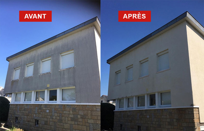 Ravalement façade et bardage - TECHNIC ROOF : Nettoyage façade et traitement anti-mousse. Ravalement peinture et imperméabilisation façade. Intervention en Belgique : Région Flamande, Wallonne, Bruxelles