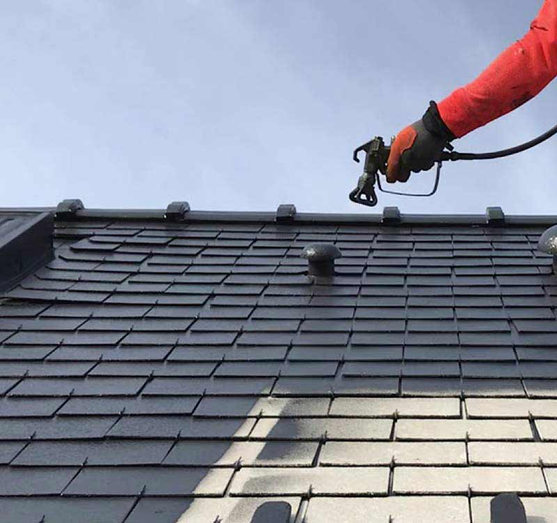 Peinture hydrofuge toiture - TECHNIC ROOF : nettoyage démoussage toiture et protection anti-mousse. Revêtement peinture résine hydrofuge coloré en Belgique : Région Flamande, Wallonne, Bruxelles